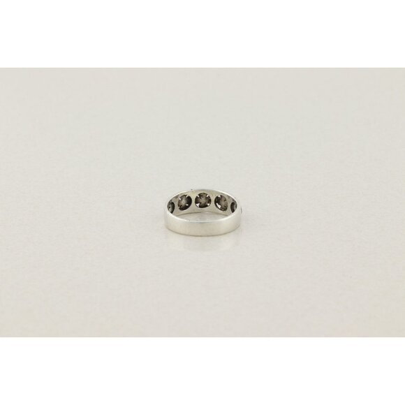 Sterling Silver Flower and Marcasite Band Ring Size 7 3/4 - Picture 6 of 7